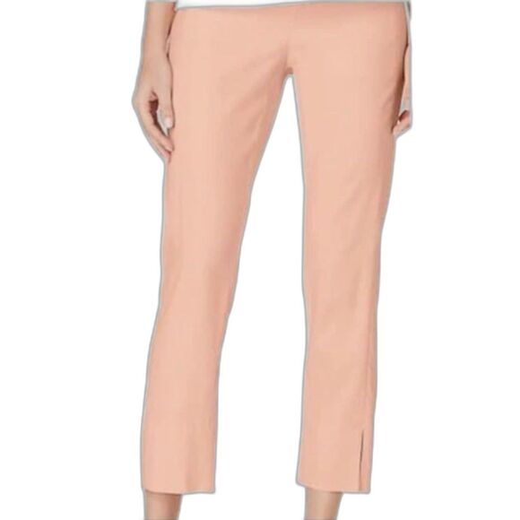 J. Jill Stretch Linen Blend Pull-On Pants, Ankle, Pearl Pink, Elastic Waist Sz M - Picture 1 of 10